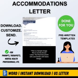 ACADEMIC ACCOMMODATIONS LETTER (ADHD, ANXIETY, DEPRESSION)