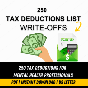250 TAX DEDUCTIONS FOR MENTAL HEALTH PROFESSIONALS