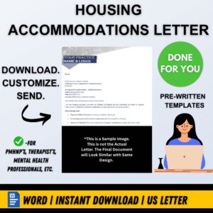 HOUSING ACCOMMODATION LETTER (FAIR HOUSING ACT COMPLIANT)