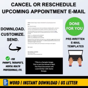 CANCEL OR RESCHEDULE UPCOMING APPOINTMENT E-MAIL TEMPLATE